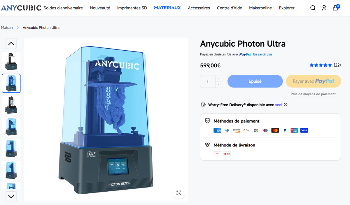 Imprimante 3D Anycubic Photon Ultra + Wash & Cure Machine Plus / + Résine / Air pur